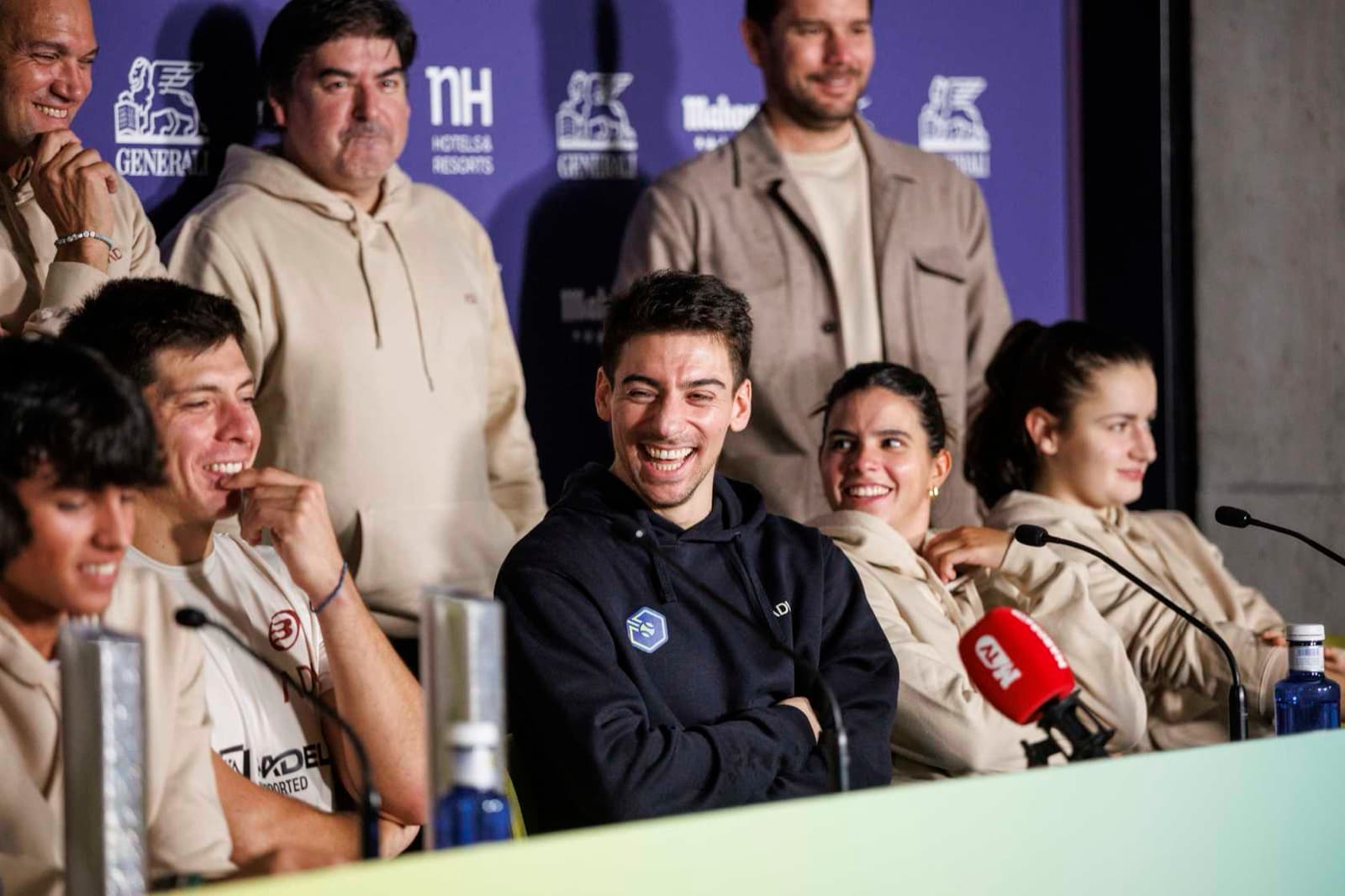 Team ADV having fun during a press conference